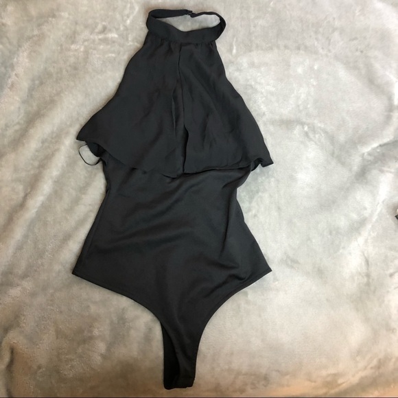 Black halter neck bodysuit - Picture 1 of 4